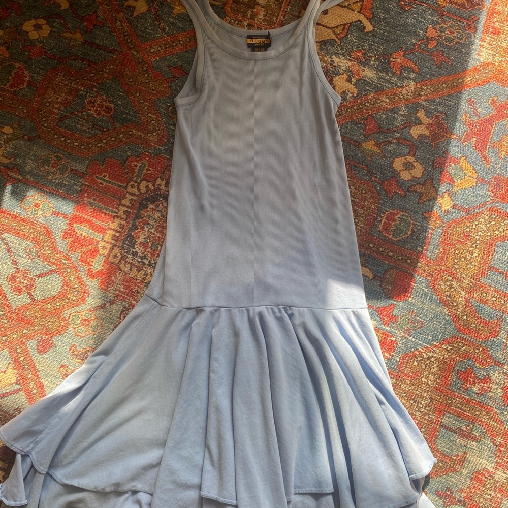 Ralph Lauren Light Blue Midi Dress drop waist Small
